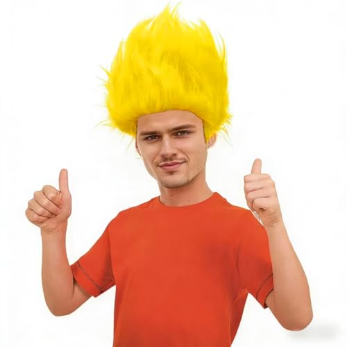 Image of Yellow Wigs for Women Funny Silly Wig for Halloween Costume Cosplay and Party