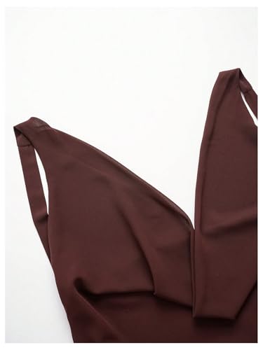 GORGLITTER Women's Halter Backless Dresses Deep V Neck Flowy Chiffon Bow Tie Layered Party Summer Mini Dress4