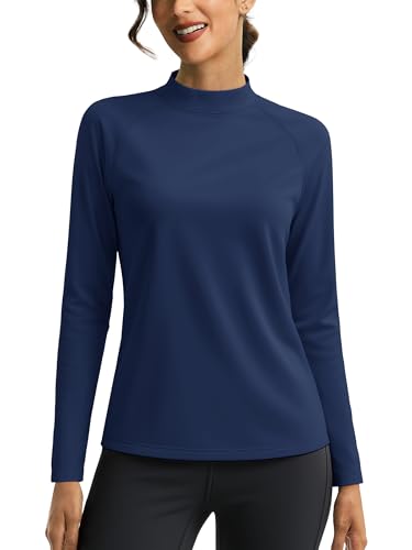 Cavva Thermal Shirts for Women Fleece Mock Turtle Necks Tops Long Sleeve Underwear Base Layer Cold Weather Warm