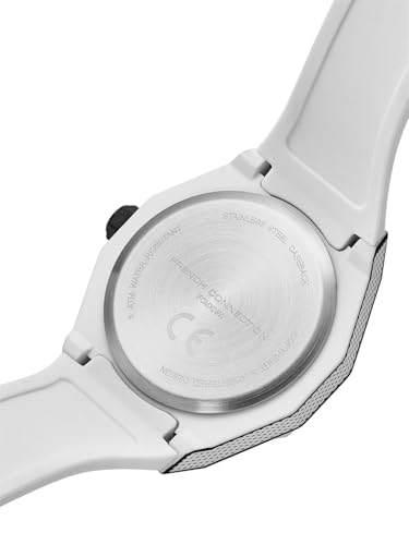 Image of FCUK Escarp Quartz| Analog Display | White Dial | White Silicone Strap | Watch for Men - FCMX09W