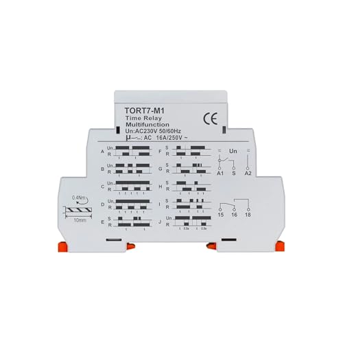 Relais temporisé 10 en 1 TORT7-M1 inverseur asymétrique AC230V pour tableau