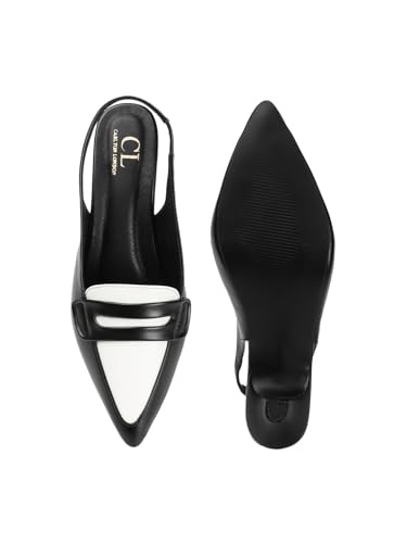 Image of Carlton London Women Stylish Backstap Sandal with Kitten Heels, Pointed Toe for Casual Wear