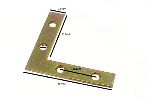 Équerres plates acier YZP 63 mm plaque de jonction et ferrure d'assemblage