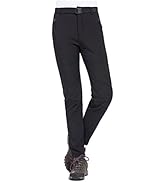 FEN AI Women's Fleece Lined Snow Pants Water Repellent Insulated Softshell Pants Outdoor Snow Ski Pant Winter Warm Hiking Trousers Black - View #3