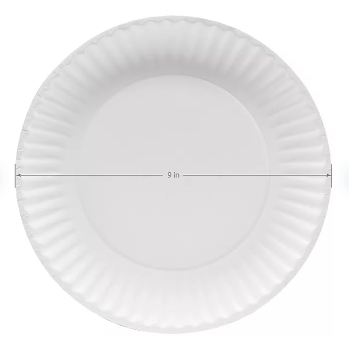 Ecowal 300 Pack Heavy Duty Coated Paper Plates 9 Inch – Grease Resistant, Soak Proof, Microwave Safe – Bulk White Disposable Dinner Plates For Bbq, Party, Picnic, Camping &Amp; Everyday Use