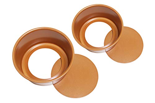 MiHerom Round Cake Pan,6-inch and 8-inch Baking Pan with Removable Bottom Quick Release Non-stick Cheesecake Pan for Oven Baking