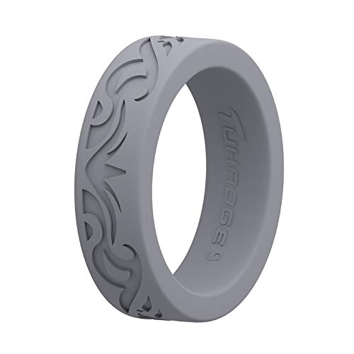 Alliance en silicone Tuhaoge bague de sport unisexe grise en taille 12