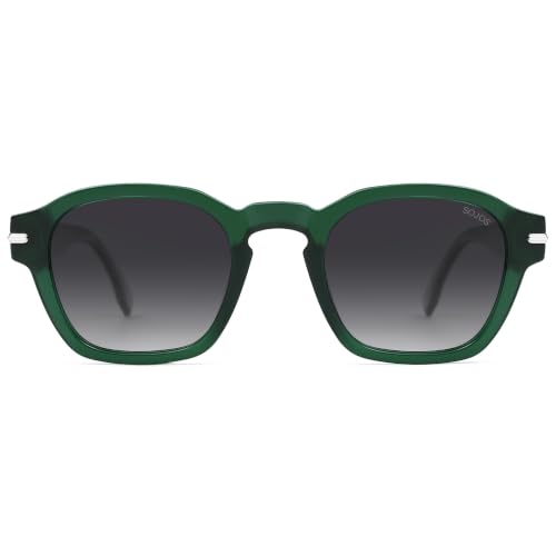 Image of SOJOS Retro Square Polarized Sunglasses Men Trendy Womens SJ2382 | Vintage UV400 90s Sun Glasses Outfit Driving