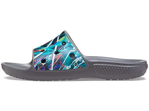 Image of Crocs Unisex Adult Classic Marbled Slide Bone /Mlti Croslite Slide | 206879-2Y3 |