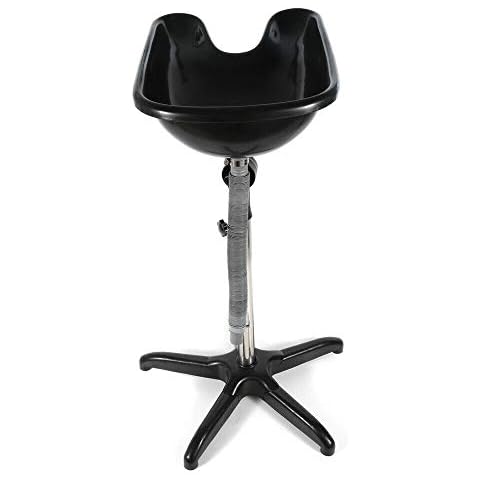 Hairdressing Sink, Mobile Wash Area Portable Hairdressing Sink Back Cup Shampoo Basin with Adjustable Stand Mobile Sink Cover