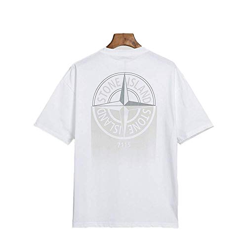WHTIAN Camisetas De Primavera Y Verano para Hombres Y Mujeres, Mangas Cortas De Terciopelo Clásicas, Estampado De Terciopelo Hip Hop Callejero De Piedra, Sudaderas Sueltas, De Algodón