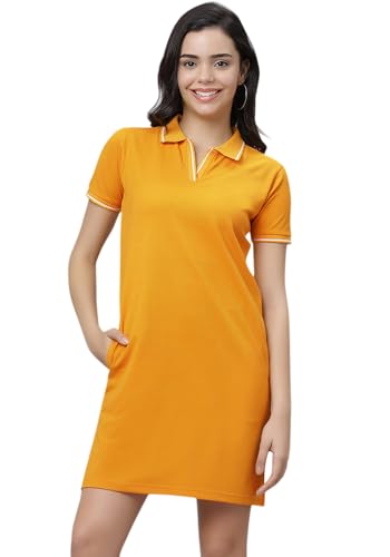 Image of Wear Your Opinion Women's S to 5XL Plus Size PQ Polo Collar Neck Style Midi Tshirt Dress
