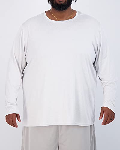Real Essentials 3 Pack: Mens Big & Tall Tech Stretch Long-Sleeve & Short-Sleeve Dry-Fit T-Shirt