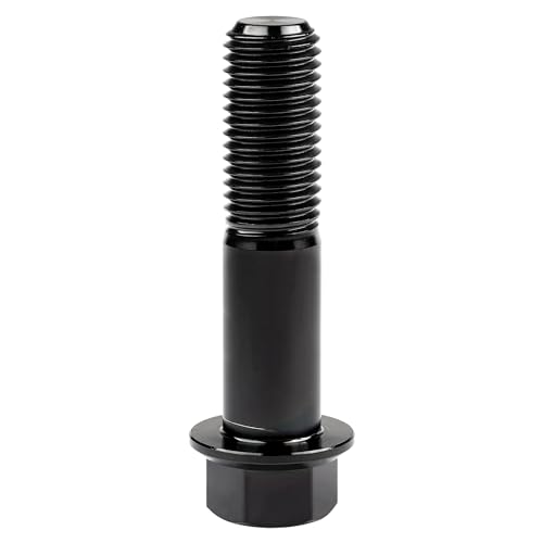 Image of Titanium Bolt M12 30 35 40 45 50 55 60 65 70 75 80 85 90mm Hex Small Flange Head for Motorcycle Car Modification Pack of 4 (M12x50mm Pitch 1.5, Black)