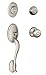 SCHLAGE F62 Wakefield with Georgian Double Cylinder Handleset and Trim C Keyway with 12326 Latch Round Corner Strikes Satin Nickel Finish
