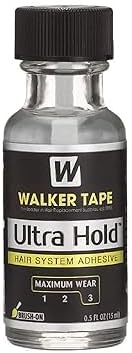 Ultra Hold Glue For Hair System By Walker Tape | Waterproof | Maximum Wear (4+ Weeks) | Clear Transperent Glue | Skin Safe (0.5 FL OZ - 15 ML (Pack of 1))
