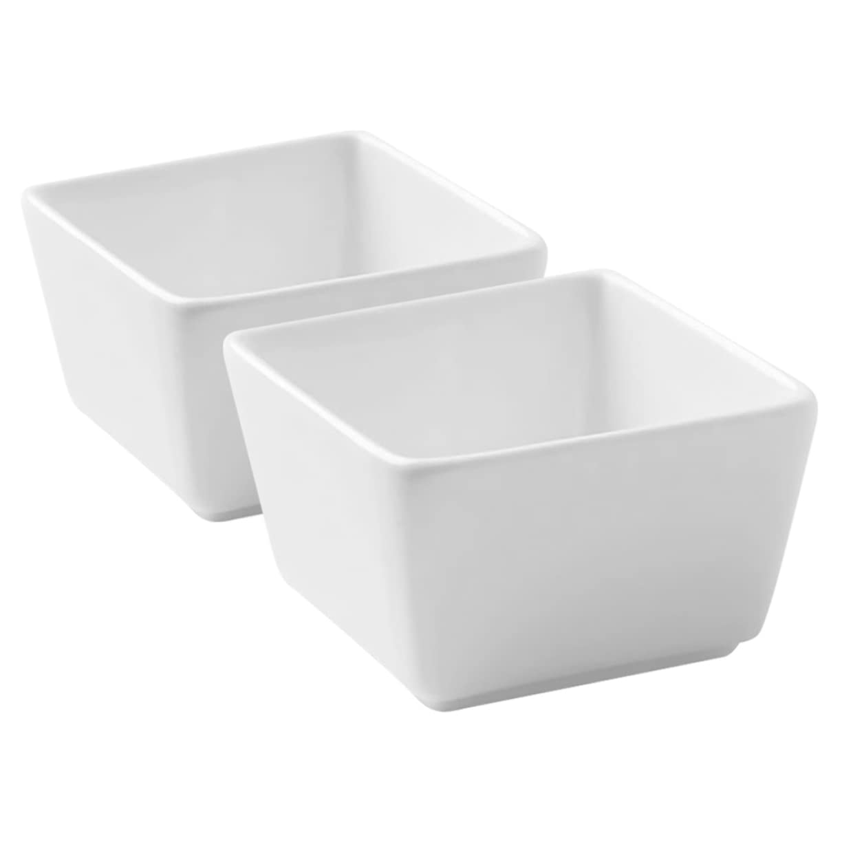 VINTORKY 2pcs Square Sugar Bowl Sauce Pinch Bowls Tea Bag Organizer Ice Cream Spice Dish Party Appetizer Dish Seasoning Dipping Bowls Guinea Pig Ball Chip and Dip Bowl Ceramics White