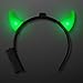 FlashingBlinkyLights Light Up Green LED Devil Horns Headbands