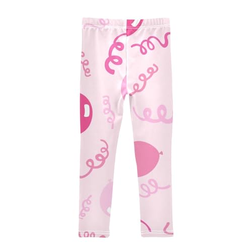 Pink Streamer Girls Leggings,Workout Leggings for Girls Toddler Athletic Legging Size for 3-10T2