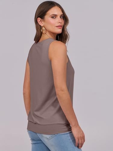 Image of ANRABESS Women Tank Tops Summer V Neck Sleeveless Casual Loose Fit Cute Cami Basic T Shirts Solid Tees 2026 Trendy Outfits