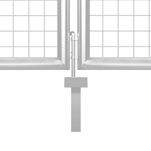 Genérico Puerta de jardín de Acero 400 x 100 cm Color Plata,Bricolaje,Vallas de jardín,Puertas de jardín,Plateado,39.2 kg,144347 - imagen 4