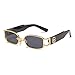 Produktbild RWEAONT 2020 beliebte Mode kleine schwere rechteck Frauen Luxus Sonnenbrille Vintage Punk männer Sonne gläser schattierungen (Lenses Color : Black)