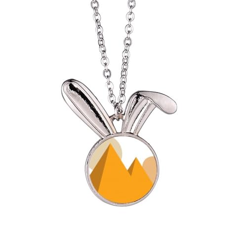 エジプトのピラミッドは太陽の黄色のスフィンクス かわいいうさぎネックレスアクセサリー記念品