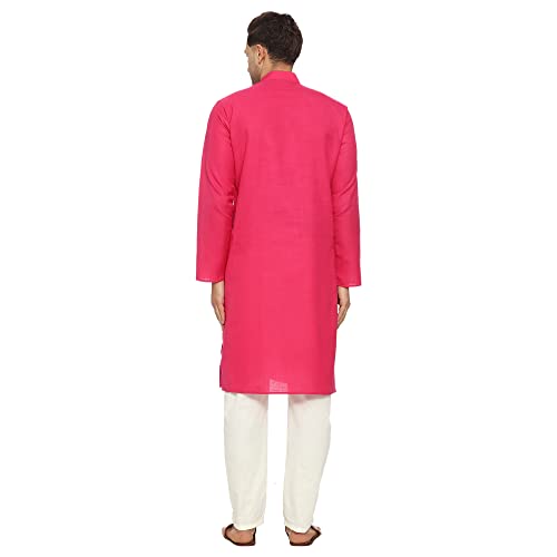 Image of ITOS365 Men Cotton Blend Kurta Pyjama Set Party Fashion Regular Ethinic Wear Indian Dress Gift for Men