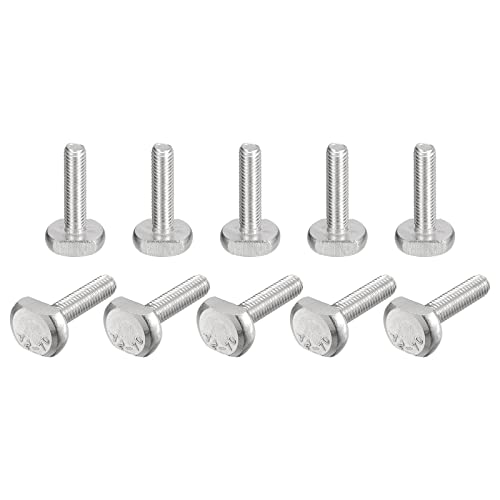 uxcell T-Slot Bolts, 20pcs M6x25mm T Slot Drop-in Stud Sliding Bolts 304 Stainless Steel T Shape Screws for T Track