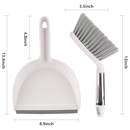 Atliberswo Handfeger und Schaufel, Kehrschaufel Set mit Spezialborsten, Kehrblech und Handfeger Geeignet für Küche, Schlafzimmer, Bad für Konfetti, Küchentisch aufräumen – Bild 3