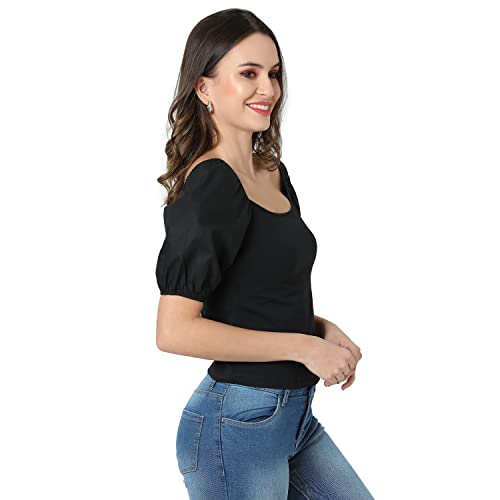 Image of PINACOLADA Women Black Solid Casual Top