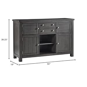 Signature Design by Ashley Myshanna Modern Farmhouse Dining Room Server, Gray Signature Design by Ashley Myshanna Modern Farmhouse Dining Room Server Gray