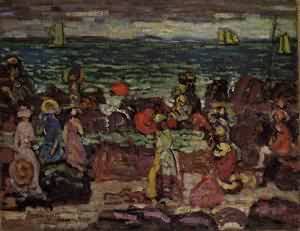 Peinture à l'huile A Dark Day de Prendergast 12x16 pouces pour décoration murale