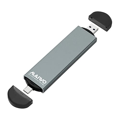 MAIWO M.2 NVME/SATA SSD Enclosure Adapter Reader,USB 3.0&Type-C ,NVMe 10GBps, SATA 6GBps.Support M Key/B&M Key Solid Status Drive,Aluminum Shell, Tool Free, Support UASP, Size 2230/2242/2260/2280