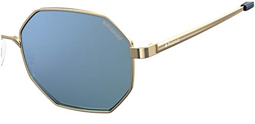 Polaroid Sunglasses PLD 6067/S Hexagonal Sunglasses, Gold Blue/Polarized Silver Mirrored, 53mm, 19mm3
