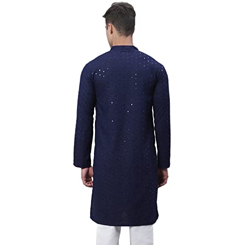Image of SOJANYA (Since 1958 Men's Pure Cotton Sequined Embroidred Kurta - Perfect for Festivals & Functions