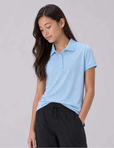 Image of Liberty Pro 3 Pack Youth Girls Short Sleeve Golf Polo Shirts | Collared Shirts, 3-Button Placket, Moisture Wicking Tops for Kids, Teens, School Uniform, Golf, Tennis