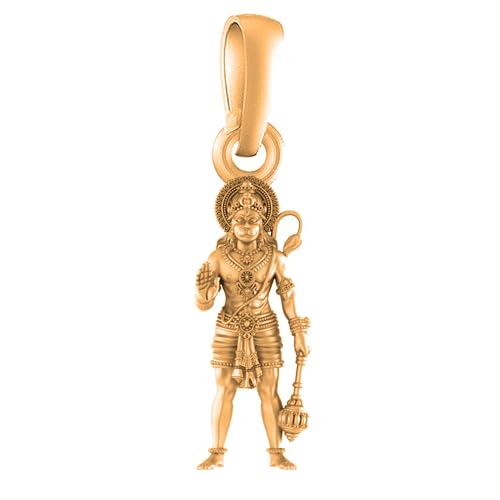 Pendentif Hanuman en argent 925 et or 22k, un médaillon d'exception gravé à la main