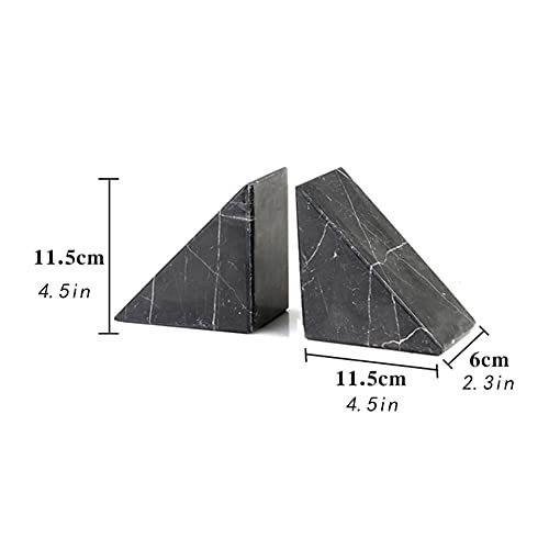 Sujetalibros de mármol natural con base estable y soporte triangular de libros 3
