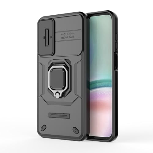 Image of SHINESTAR Tough Armor Samsung Galaxy A15 5G Bumper Back Case Cover | Ring Holder & Sliding Camera Shield Cover | 360 Degree Protection Back Case Cover for Samsung Galaxy A15 5G (Black)