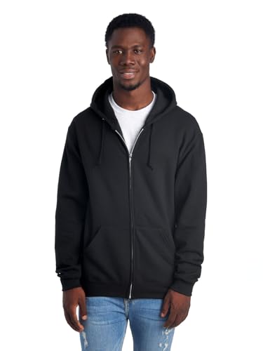 Jerzees -Men's NuBlend -Fleece -Sweatshirts & -Hoodies, Full Zip-Black, Medium