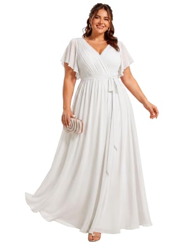 Image of Ever-Pretty Plus Women's Chiffon Maxi Plus Size Formal Bridesmaid Dresses