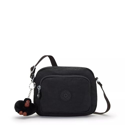 Kipling Bolsa tiracolo Hubei, Tonal preto, 7.75''L x 6''H x 3.25''D