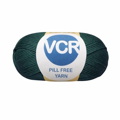 Image of VCR Bottle Green Yarn, Pill-Free Soft Knitting Yarn, 100 Grams Hank, 263 Meters Length, Low-Pill Acrylic Yarn, Soft Crosia Threads, Pack of 1, Suitable for Beanies, Caps and Gloves