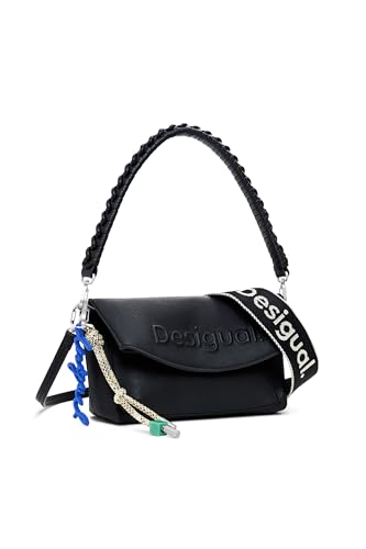 Desigual Schultertasche Umhängetasche Half Logo Trokel Shoulder Bag Black schwarz