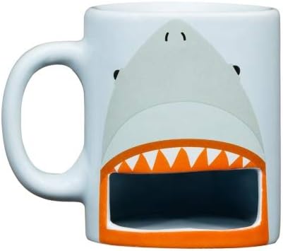 Cookie Mugs Shark Biscuit Mug - Mug with biscuit holder Novelty Mug with Biscuit storage - Cup and Biscuit pocket Great Gift Idea