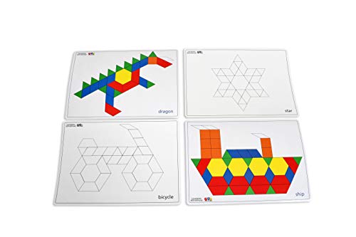 Learning Advantage 7149 Pattern Block Cards - Set Of 20 Double-Sided Cards - Early Geometry For Kids - Teach Creativity, Sequencing And Patterning #TOP6