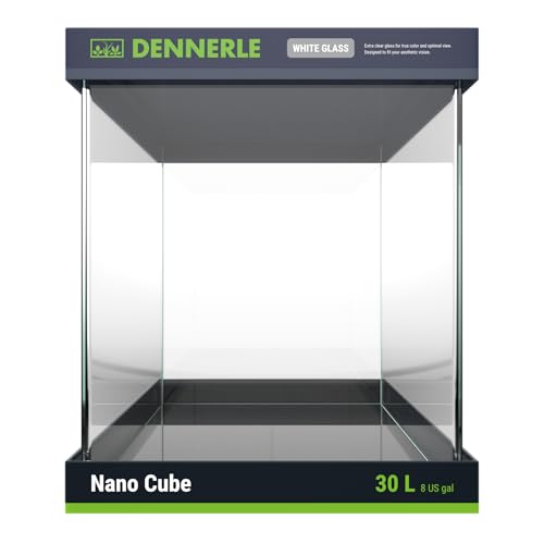 Dennerle Nano Cube White Glass, 30 Liter - 30 x 30 x 35 cm - Aquascaping Aquarium mit abgerunderter Frontscheibe