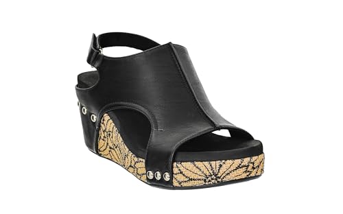 Image of Corkys Footwear Womens Carley Wedges, Featuring Corkys EVA Foam Cushioned Insoles, A 2.5 Inch Heel, Lightweight For All Day Wear, And Hook And Loop Closure