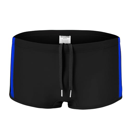 Mens Square Leg Swim Briefs Drawstring Tight Swim Trunks Boxer Swimsuit Bathing Suit Swimwear Shorts for Men